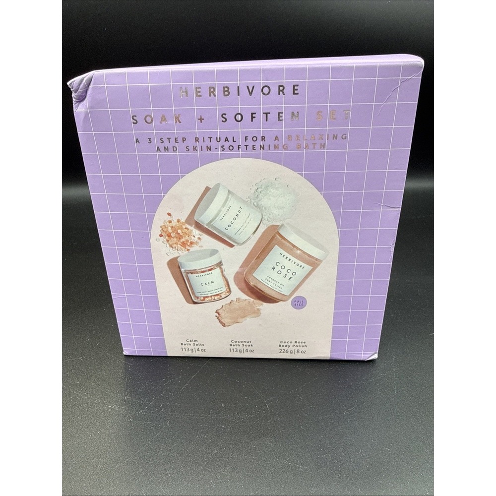 NEW Herbivore Botanical Bath Ritual Soak & Soften Set Salt Scrub‎ Polish
